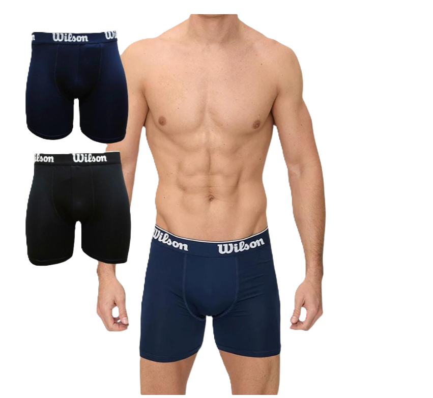 PACK X2 BOXER WILSON MICROFIBRA - AZUL M.+ NEGRO 