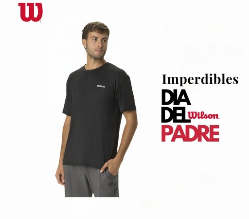 REMERA/CAMISETA ULTRA DRY WILSON HOMBRE - NEGRO.